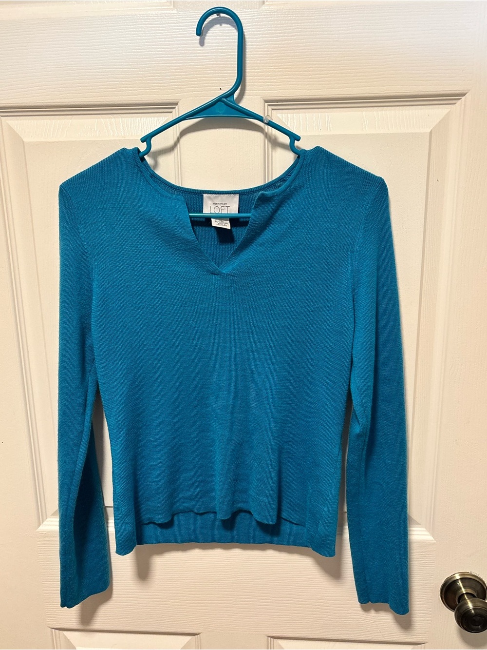 LOFT Cashmere Wool Medium Teal Sweater W